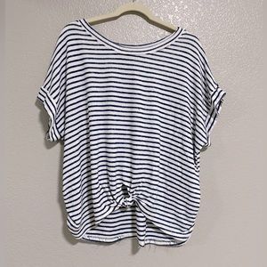 Cherish white and navy top, size small, good condition